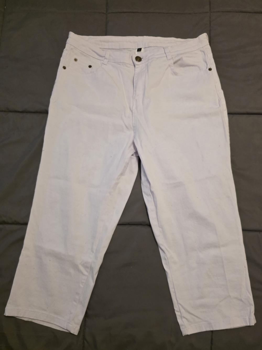 HDE White Capri 5 Pocket Casual Capris